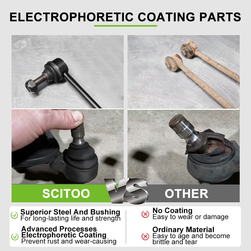 SCITOO inner and outer tie rod ends paired to highlight precise steering connection
