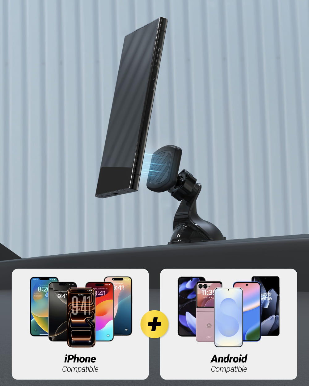 Scosche phone mounted in portrait for navigation convenience benefit