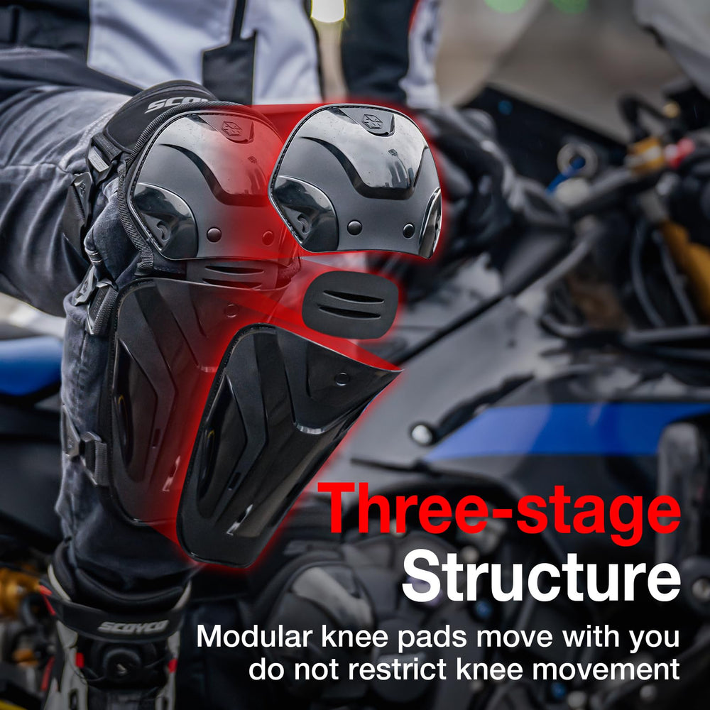 Scoyco adjustable straps and quick-release buckles for snug fit
