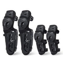 Scoyco front view of knee and elbow set showing full coverage benefit