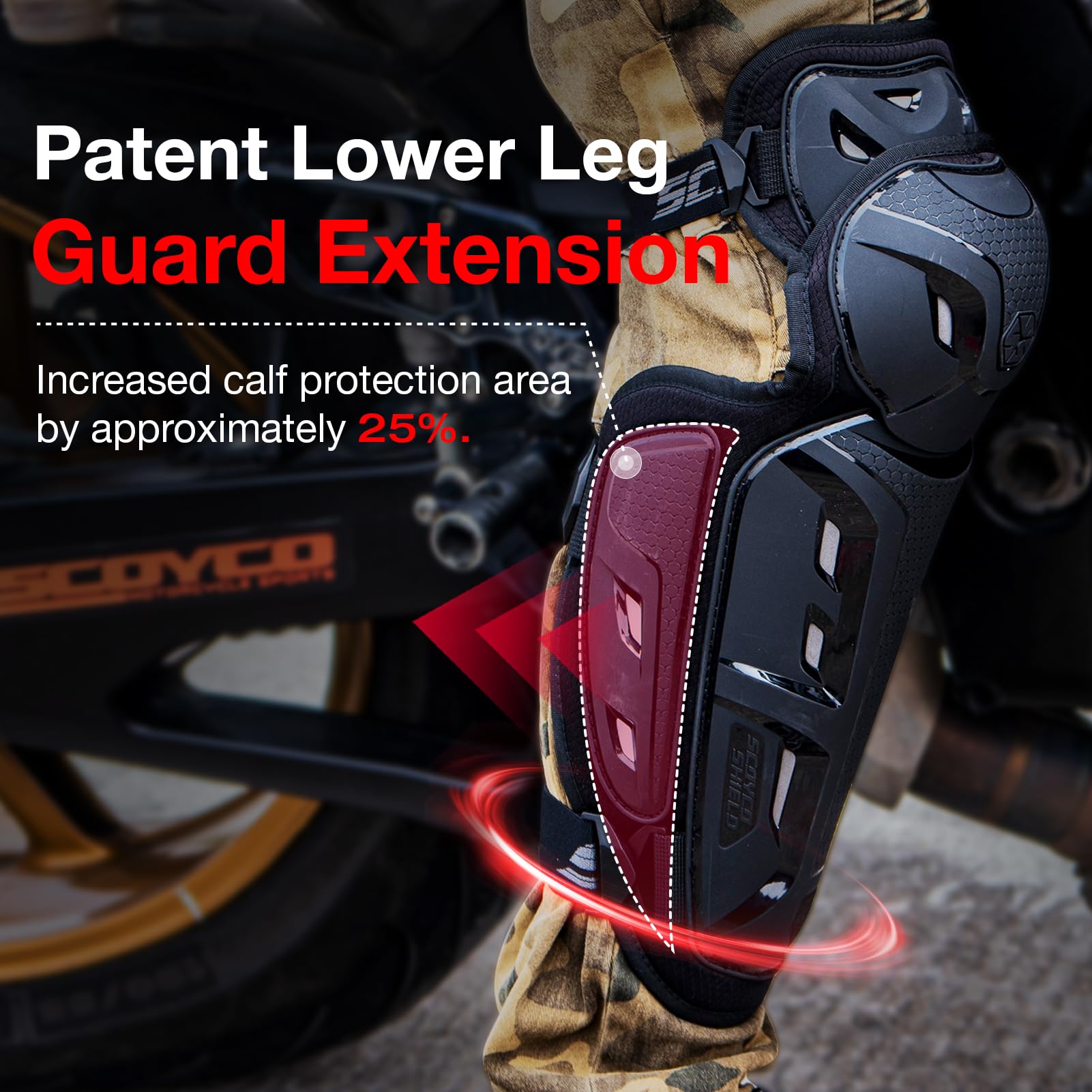 Scoyco pads worn under jeans showing discreet protection and comfort