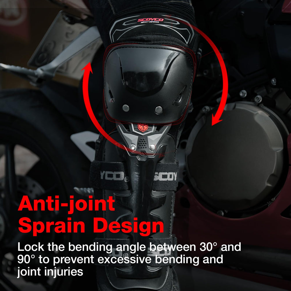 Scoyco pads in action on a rider offering joint protection while riding