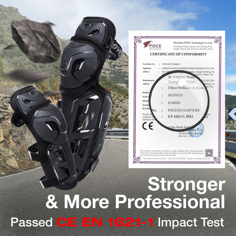 Scoyco side profile knee pad showing articulation for better mobility
