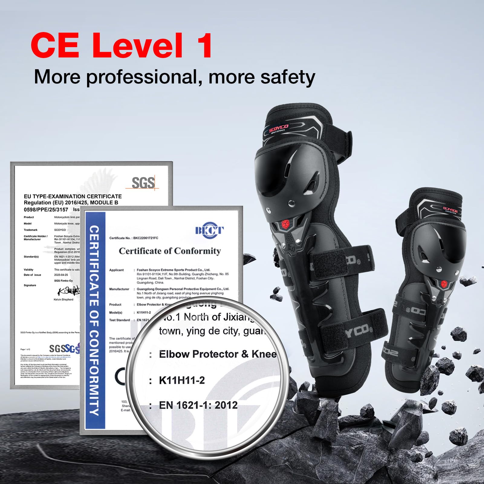 Scoyco straps and Velcro detail showing secure adjustable closure benefit