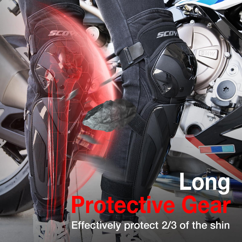 Scoyco knee guards worn under jeans illustrating discreet wearability
