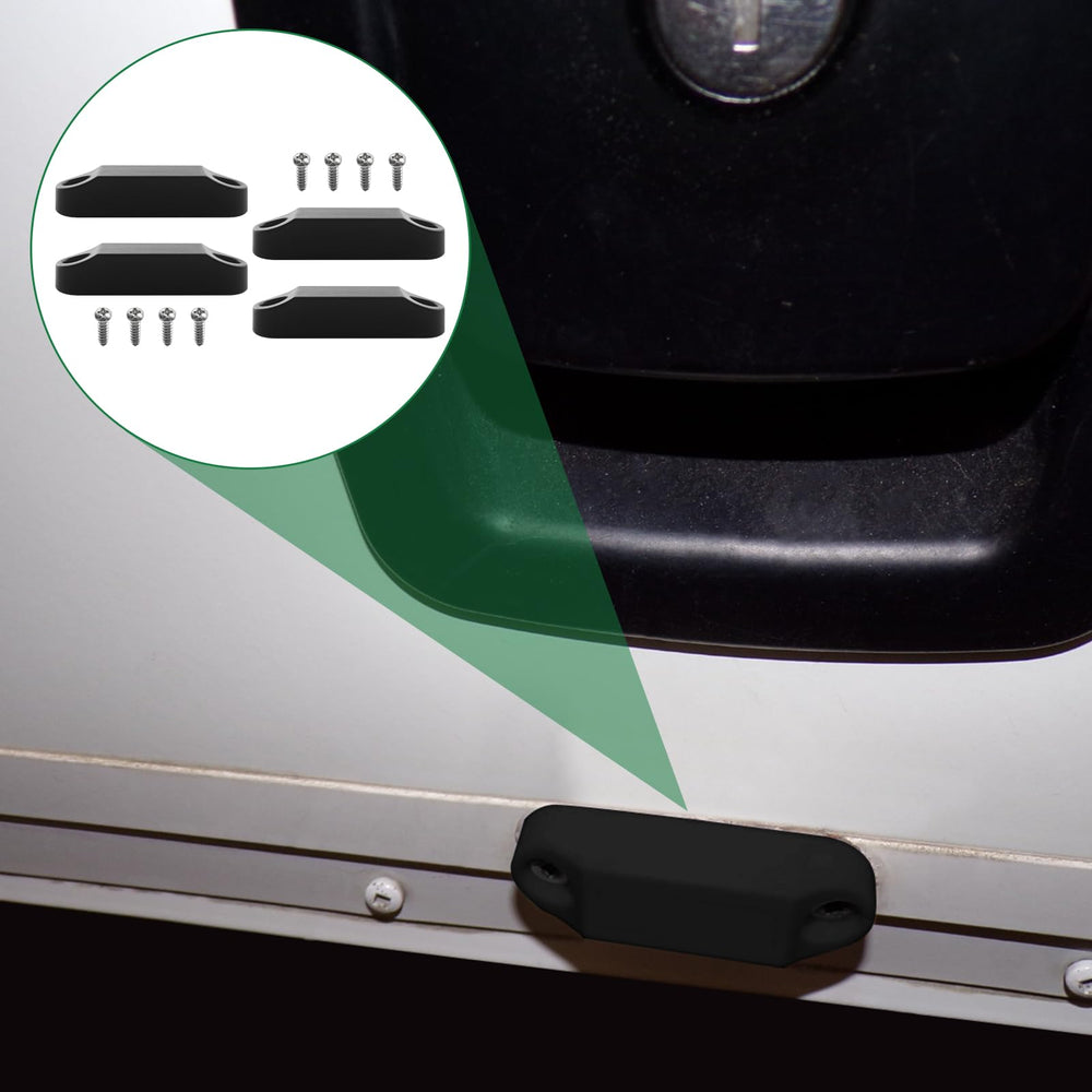 Screw Man mounted on RV entry door demonstrating secure open-door benefit