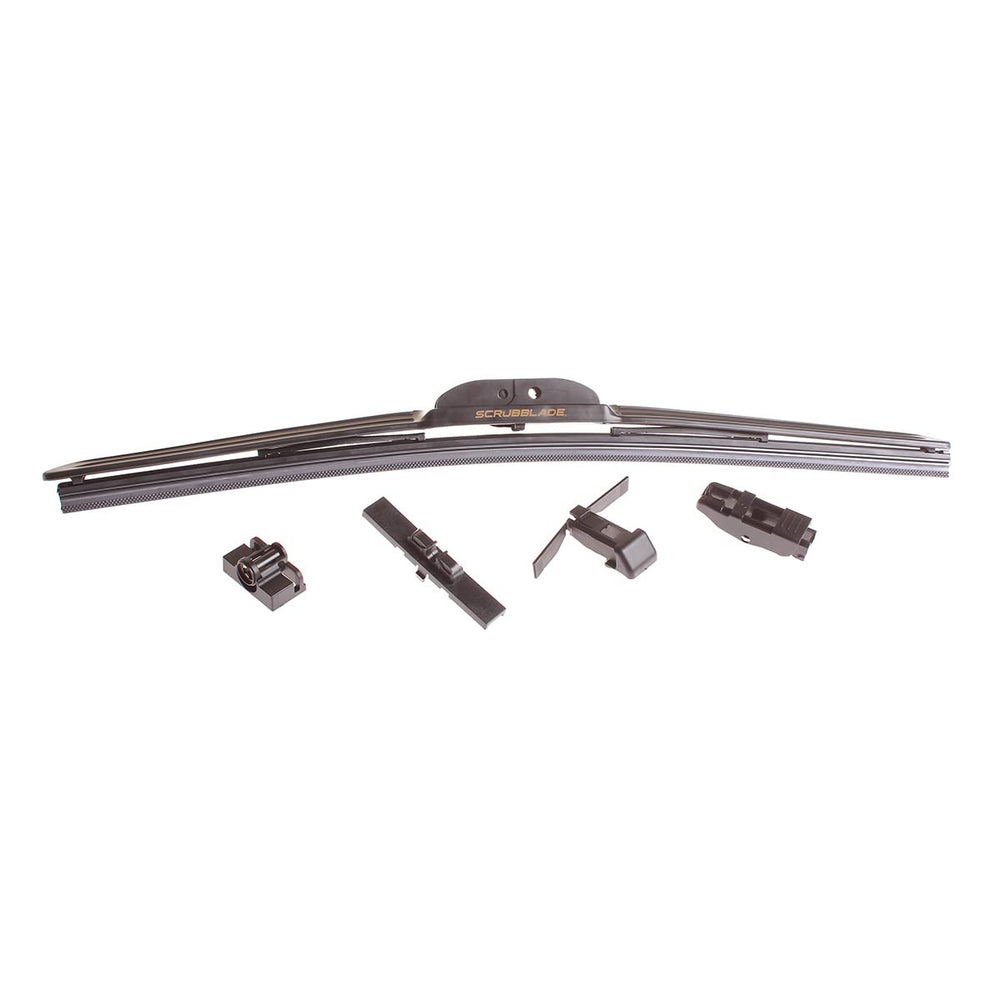 Scrubblade front view showing blade design and improved clearing benefit