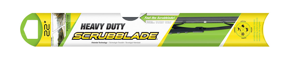 Scrubblade front packaging showing model and size for easy selection