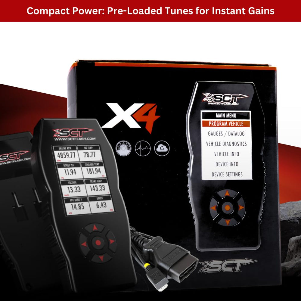 SCT X4 held in hand to show compact size and portability advantage