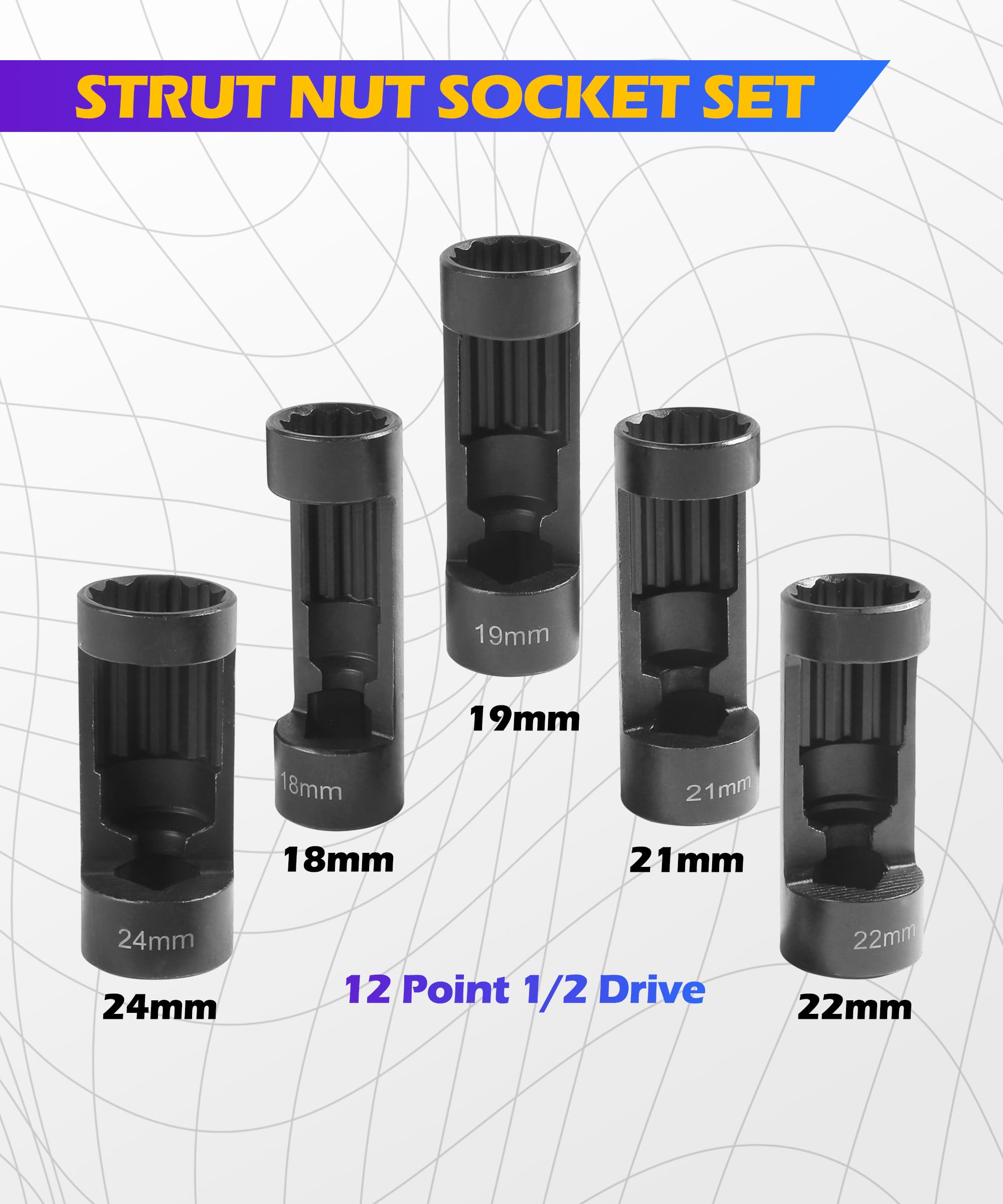SCUARI close-up of 12-point socket interior improving grip and reducing slippage