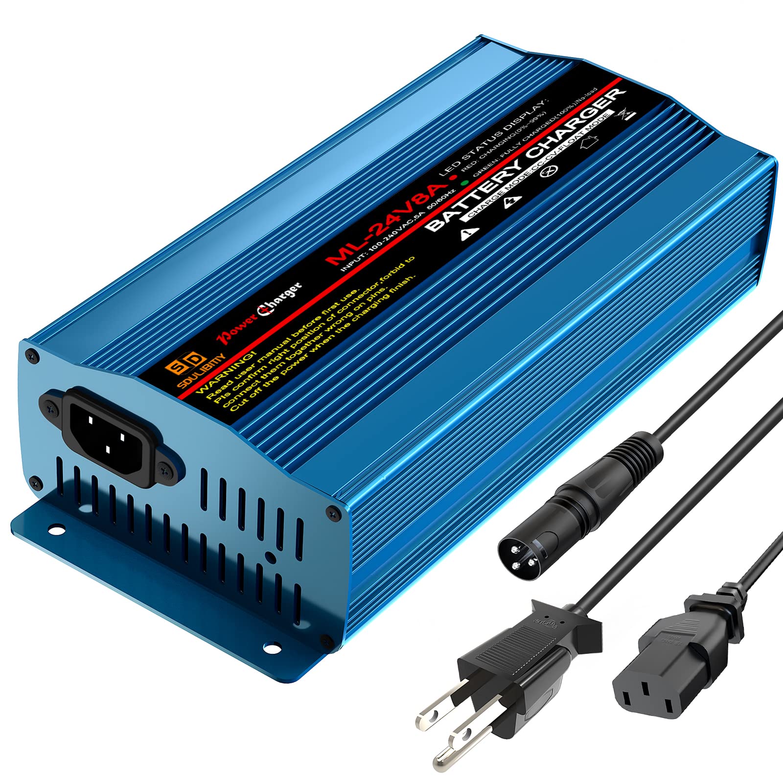 SDULIBITIY front view showing charger and status LEDs for quick identification and monitoring