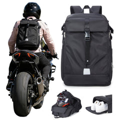 SEAFEW backpack front view showing pockets and silhouette for organized storage
