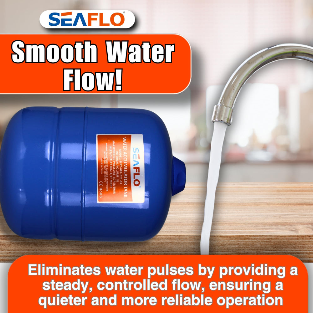 SEAFLO 3/4" MNPT connection thread detail for straightforward plumbing integration, speeds installation