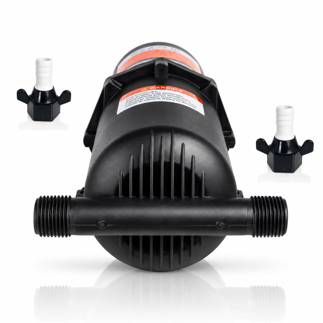 SEAFLO accumulator front view showing compact tank and fittings for reliable flow