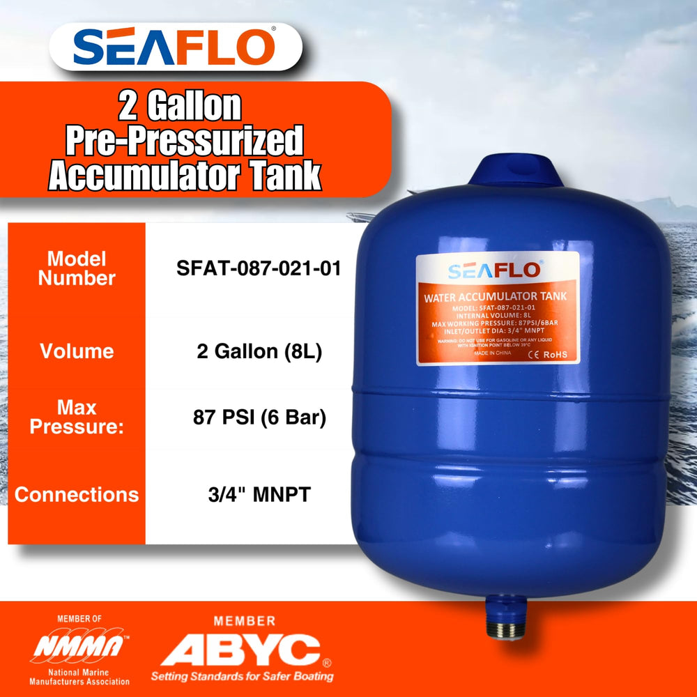 SEAFLO close-up of Schrader valve for quick pressure adjustments, enables precise pump tuning