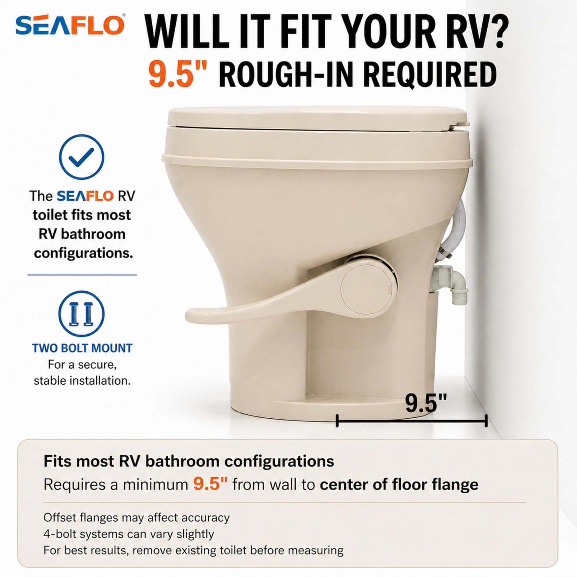 SEAFLO elongated bowl view showing extra seating space and ergonomic comfort