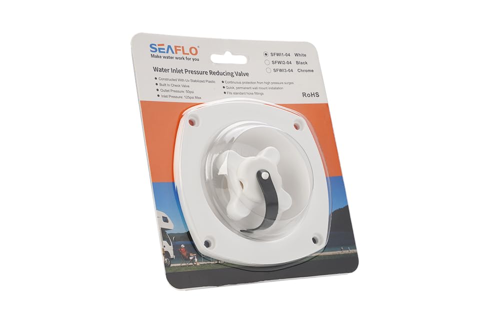SEAFLO inlet size comparison with ruler, clarifies compact dimensions