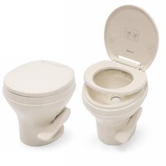 SEAFLO side profile of toilet highlighting compact footprint and space-saving benefit