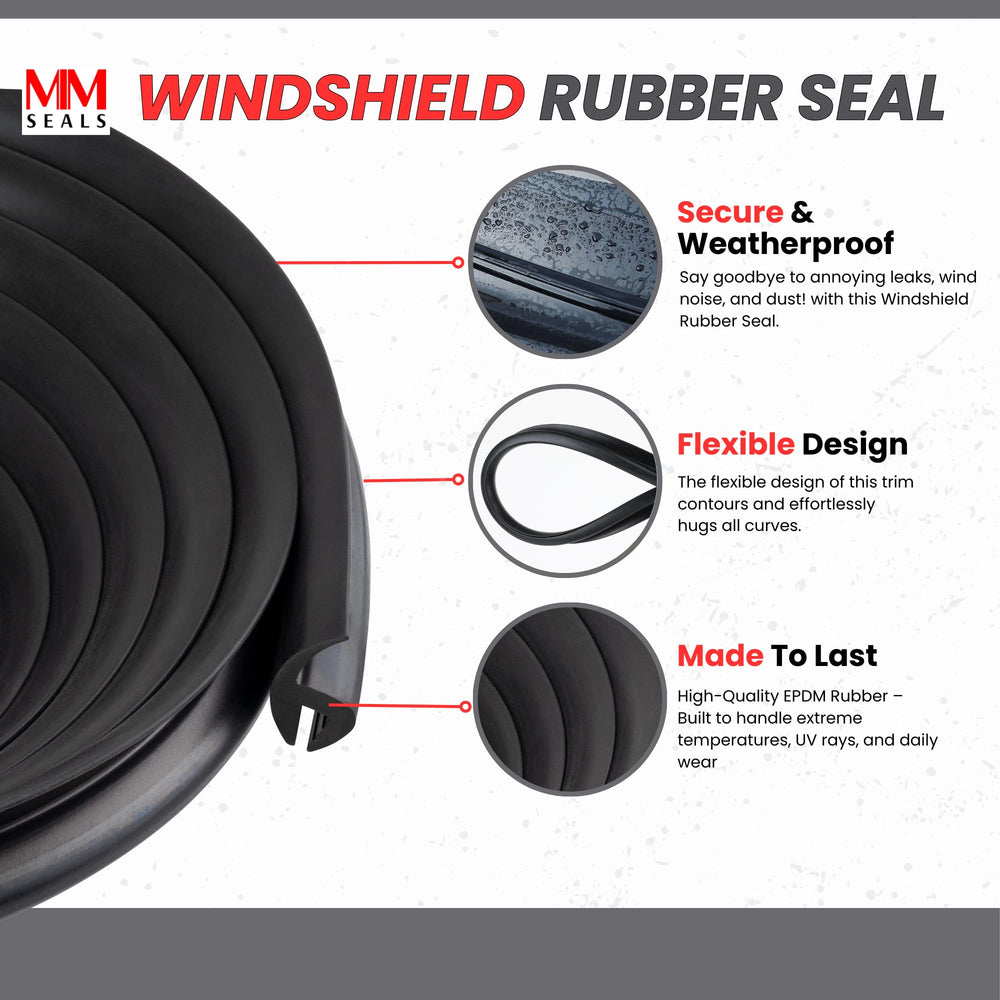 Seal Rubber molding being installed on a windscreen demonstrating easier sealing