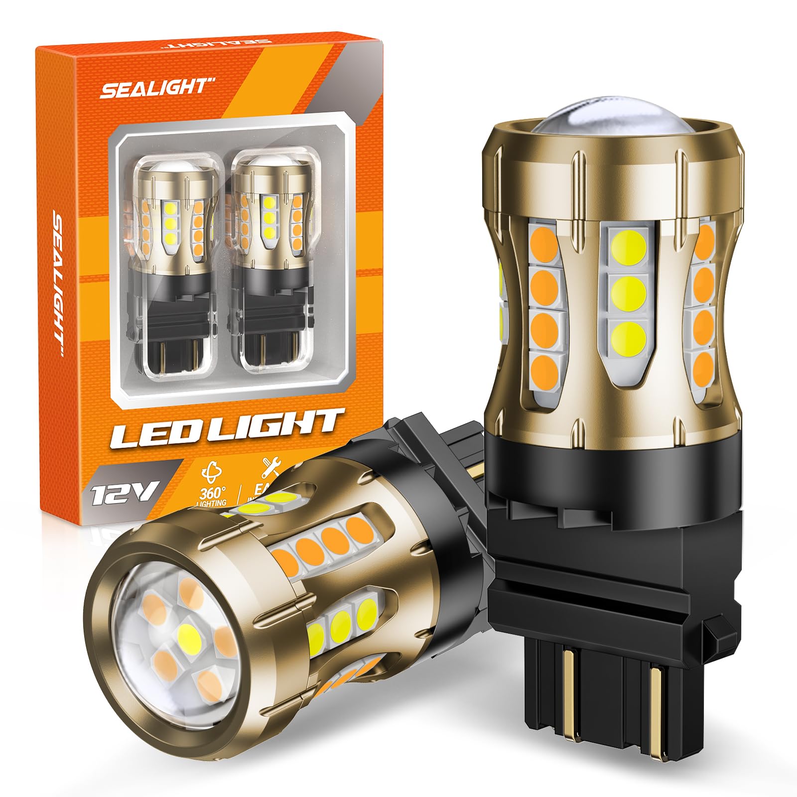 SEALIGHT 3157 front view showing dual-color LED array and housing for clear upgrade