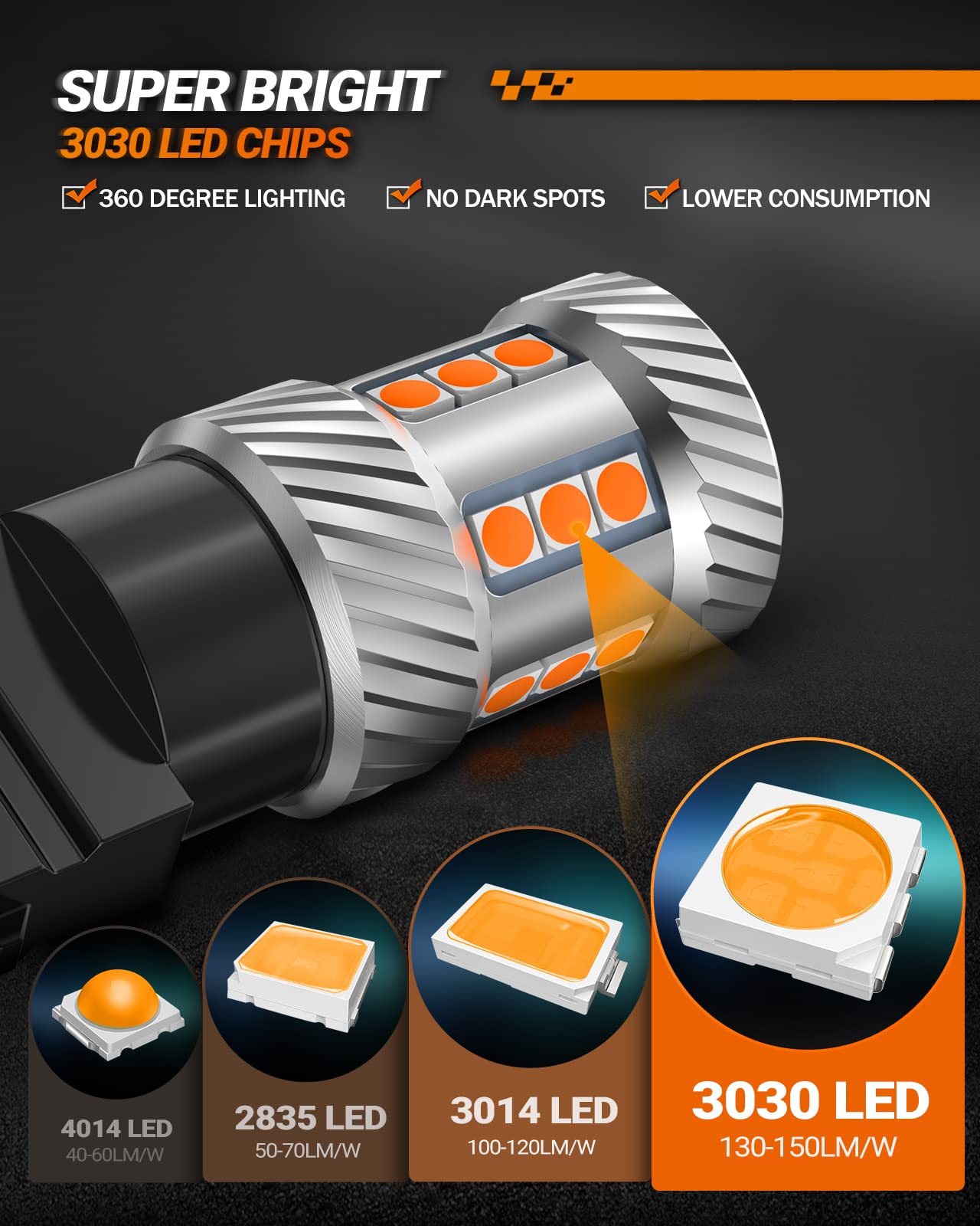 SEALIGHT 3157 installed in front turn signal demonstrating clearer visibility