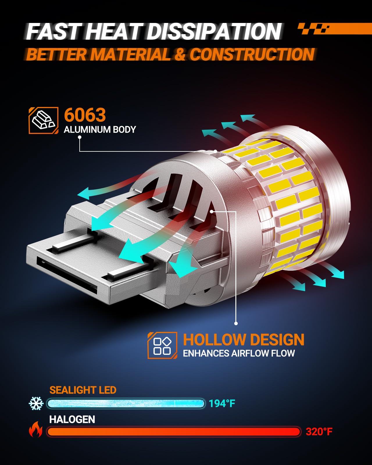 SEALIGHT bulb installed in reverse light housing improving backup visibility