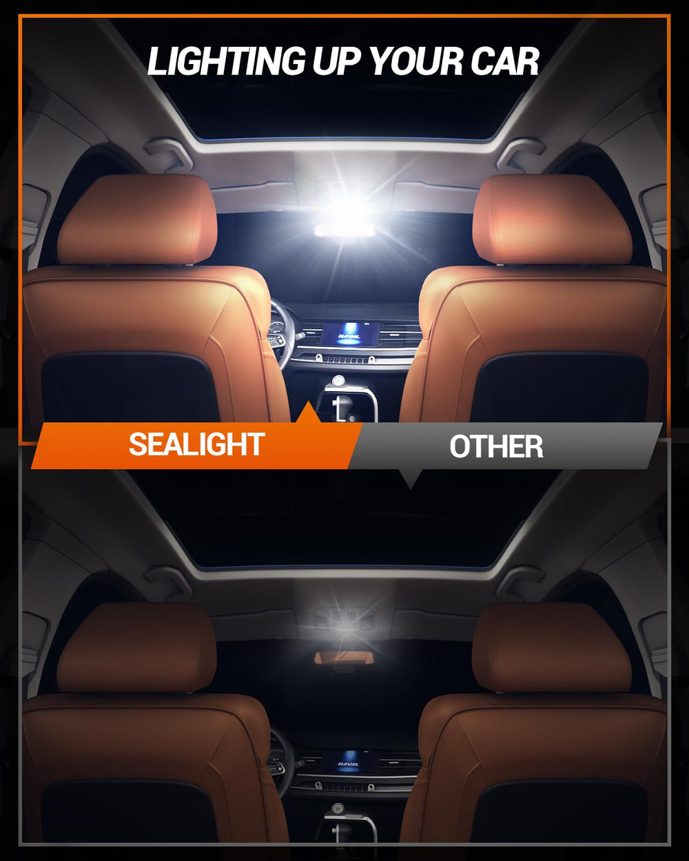 SEALIGHT side profile showing 41mm/42mm length for exact fit identification benefit