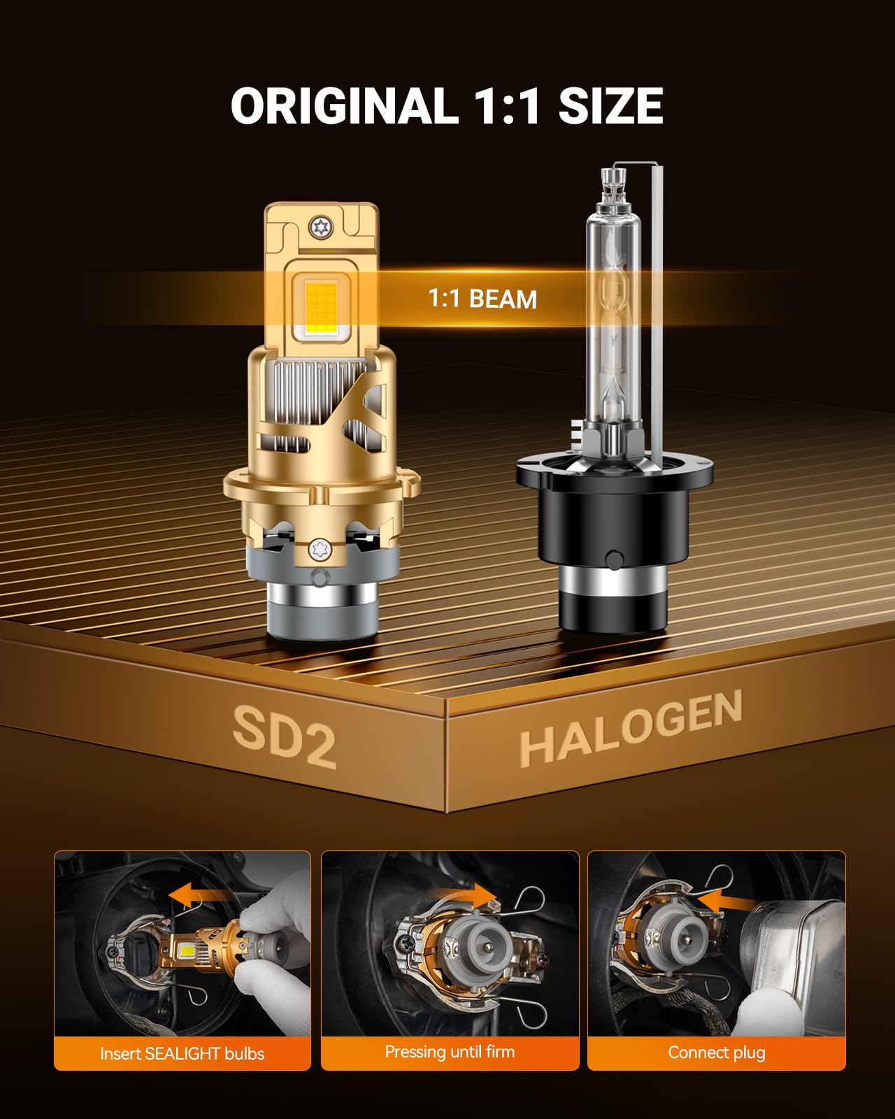SEALIGHT D4S side profile showing mini 1:1 fit for direct replacement