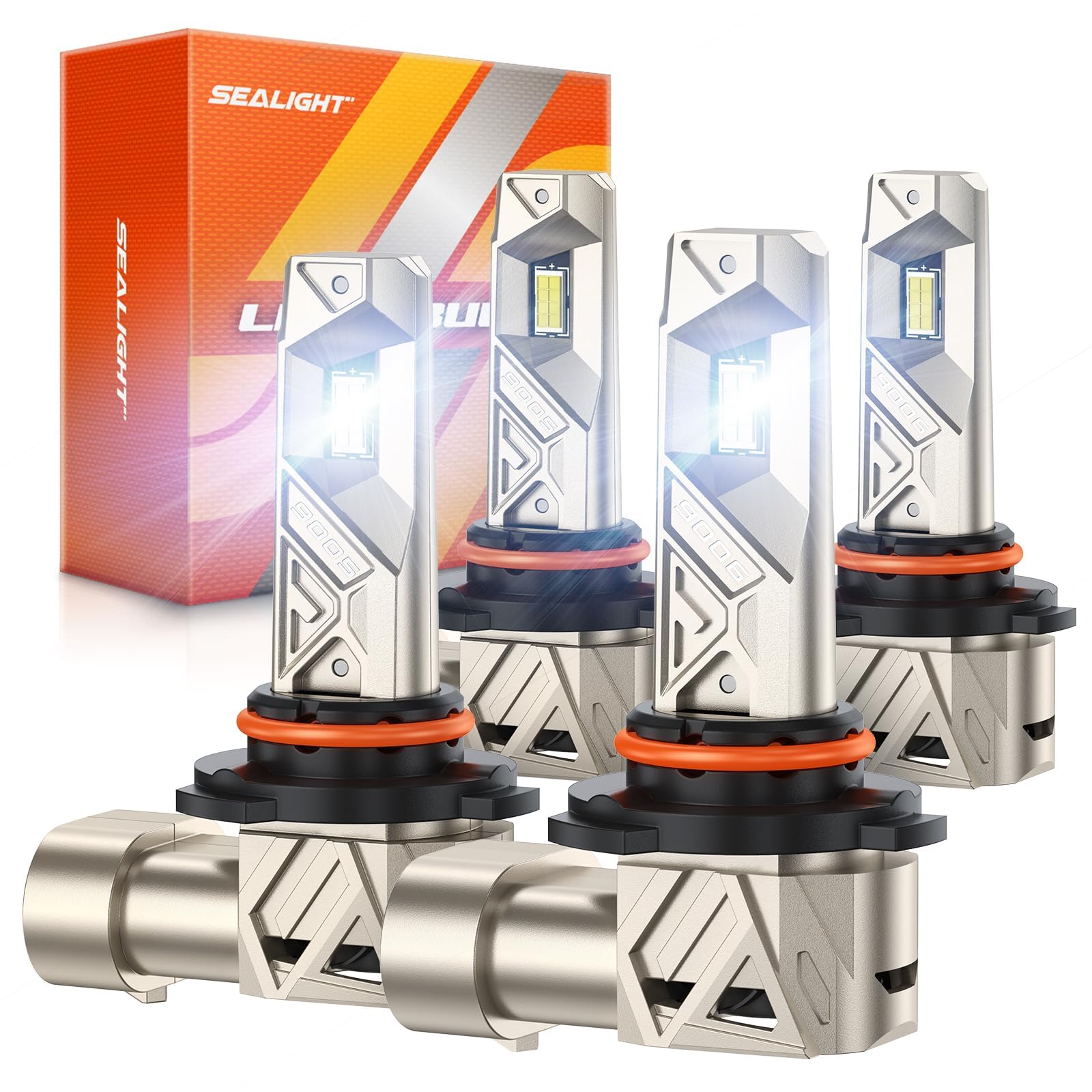 SEALIGHT front packaging showing 9005 9006 bulbs and pack benefits