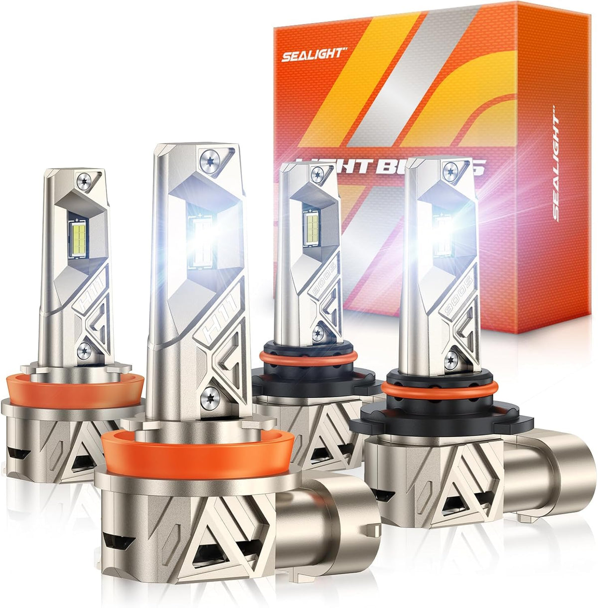 SEALIGHT front packaging showing S6 Pro bulbs and pack of four, clear benefit visible