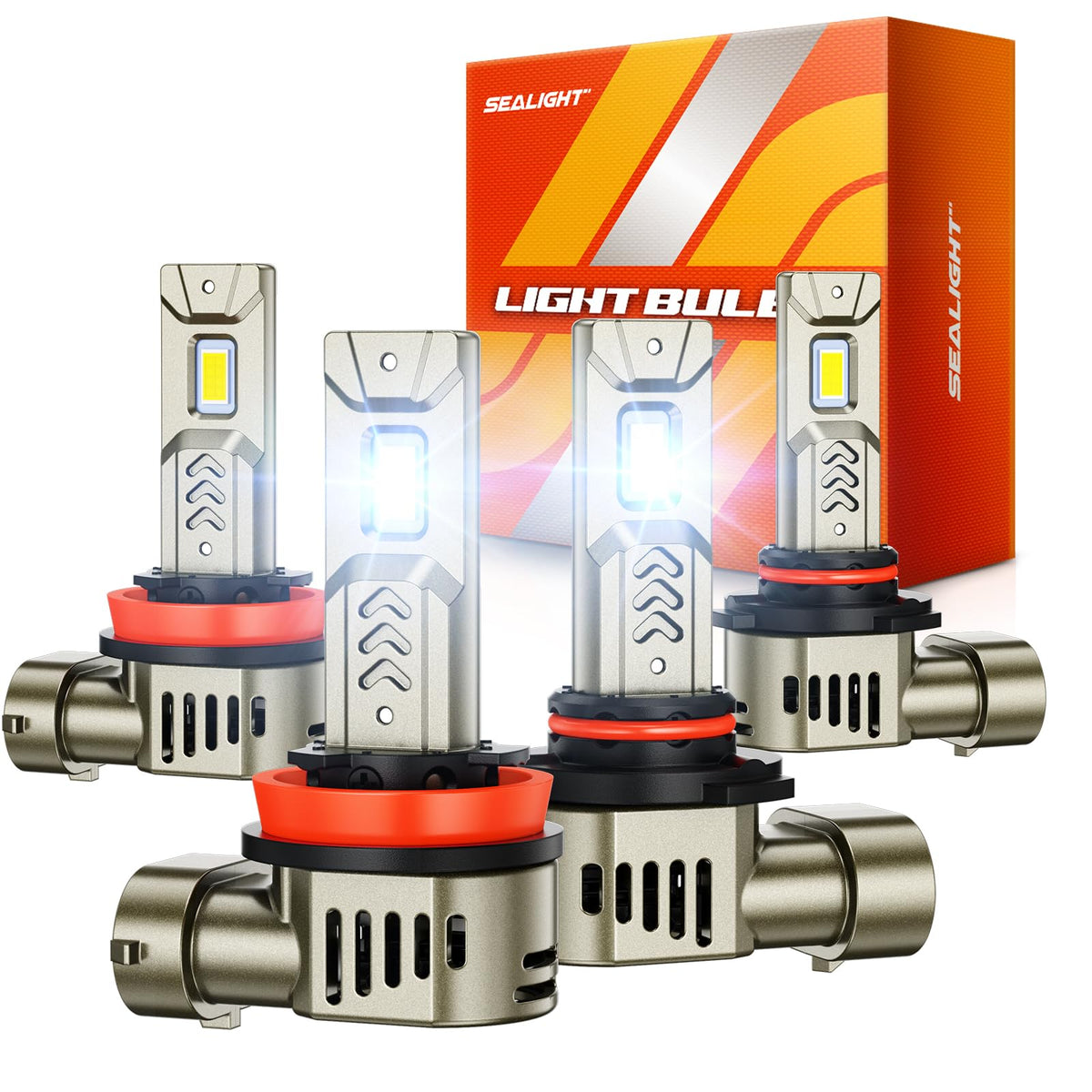 SEALIGHT front view pack of 4 showing compact plug-and-play design and easy replacement benefit