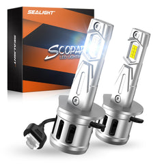 SEALIGHT H1 front view of two bulbs in pack showing ready-to-install convenience