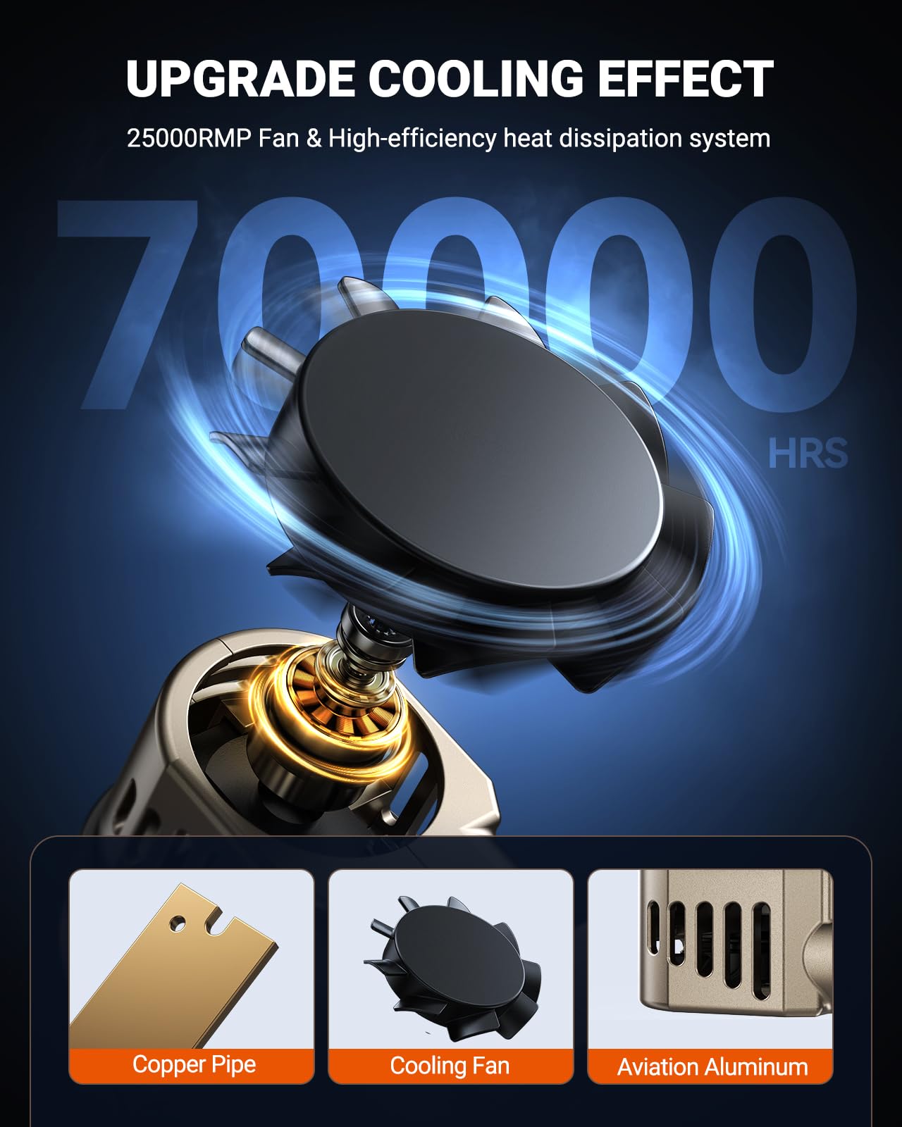 SEALIGHT side profile displaying turbo cooling fan and heat-sink for long life