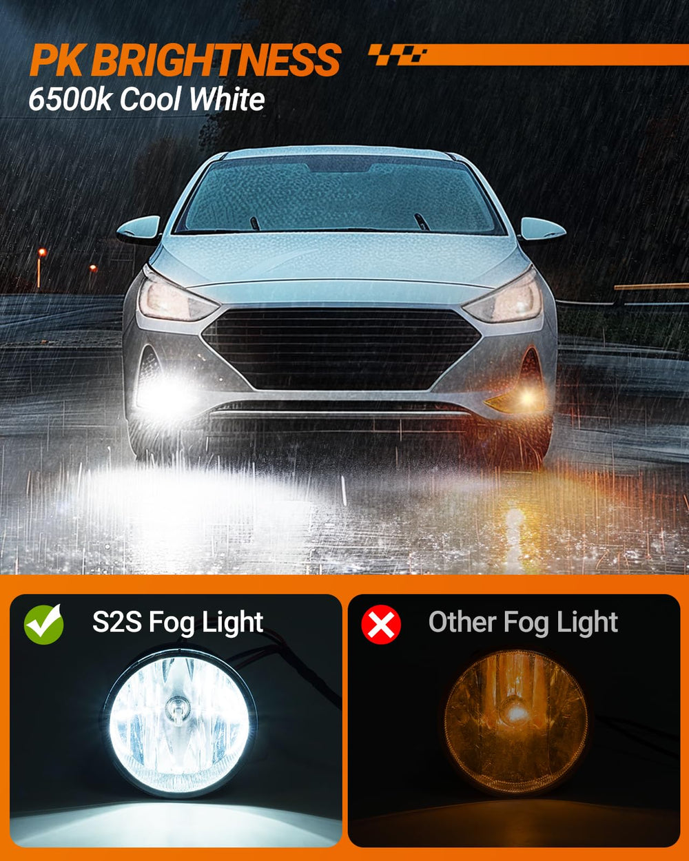 SEALIGHT illuminated F-150 driving highway evening demonstrating improved visibility