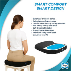 Sealy cooling gel layer detail highlighting cooling comfort on warm seats