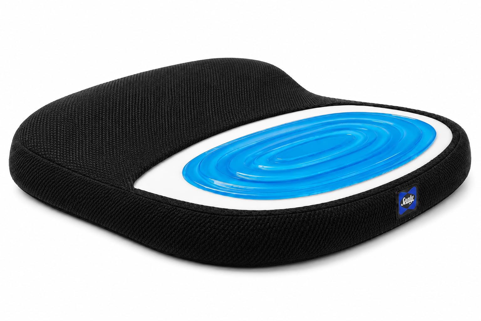 Sealy front view slim seat cushion showing contour for tailbone support and comfort