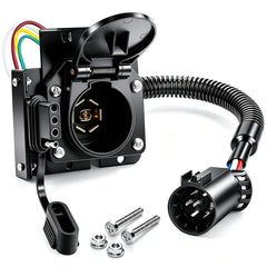 Seamaka adapter front view showing dual 7-blade and 4-flat outputs for flexible towing