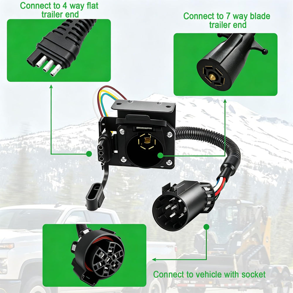 Seamaka adapter in towing setup with trailer showing quick connection and reliable lighting