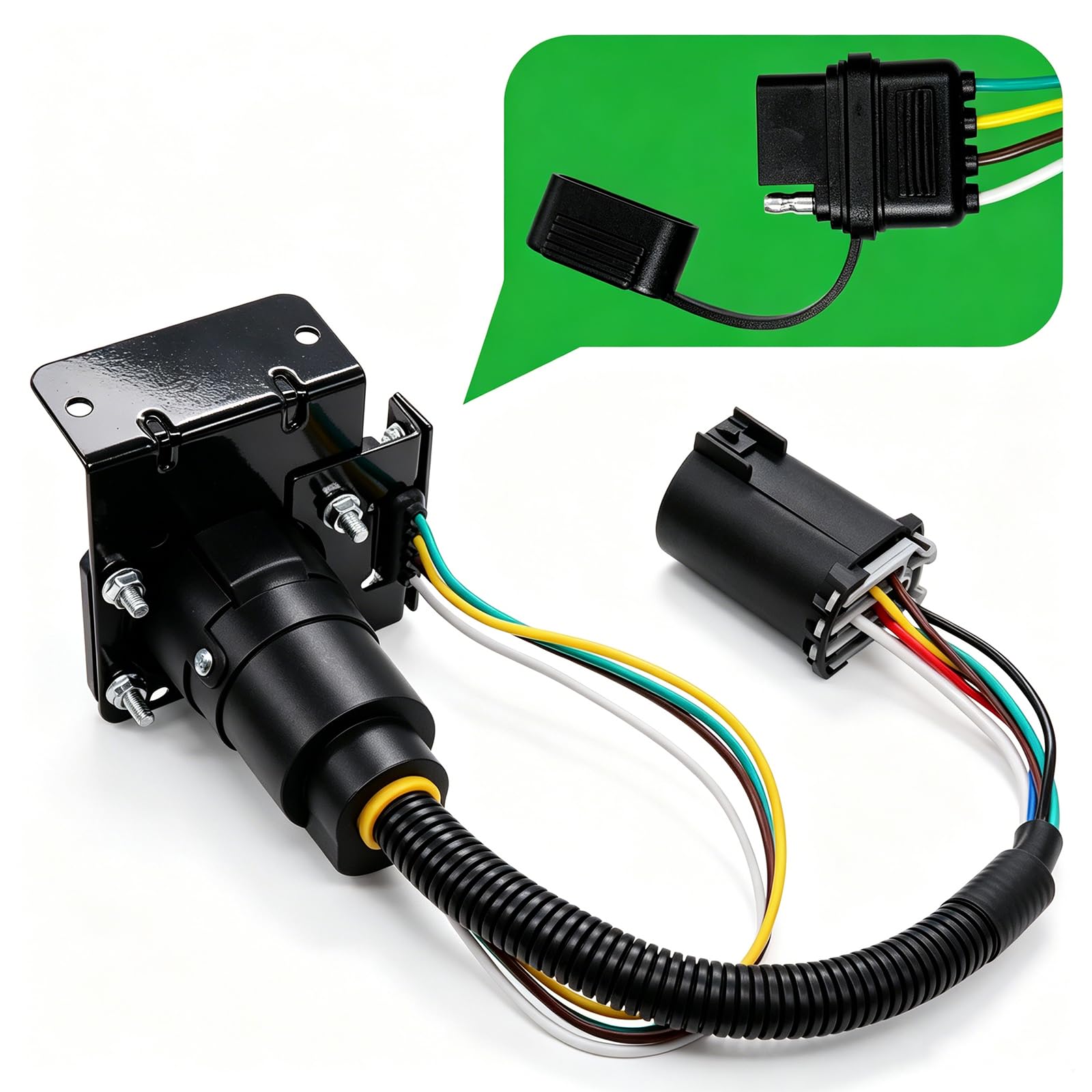 Seamaka plug and socket detail showing spring-loaded cover protecting connectors from dust