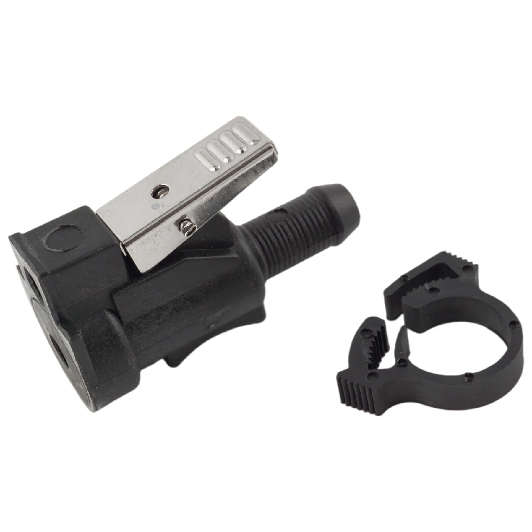 SeaSierra connector beside ruler showing 3/8" size for correct hose matching