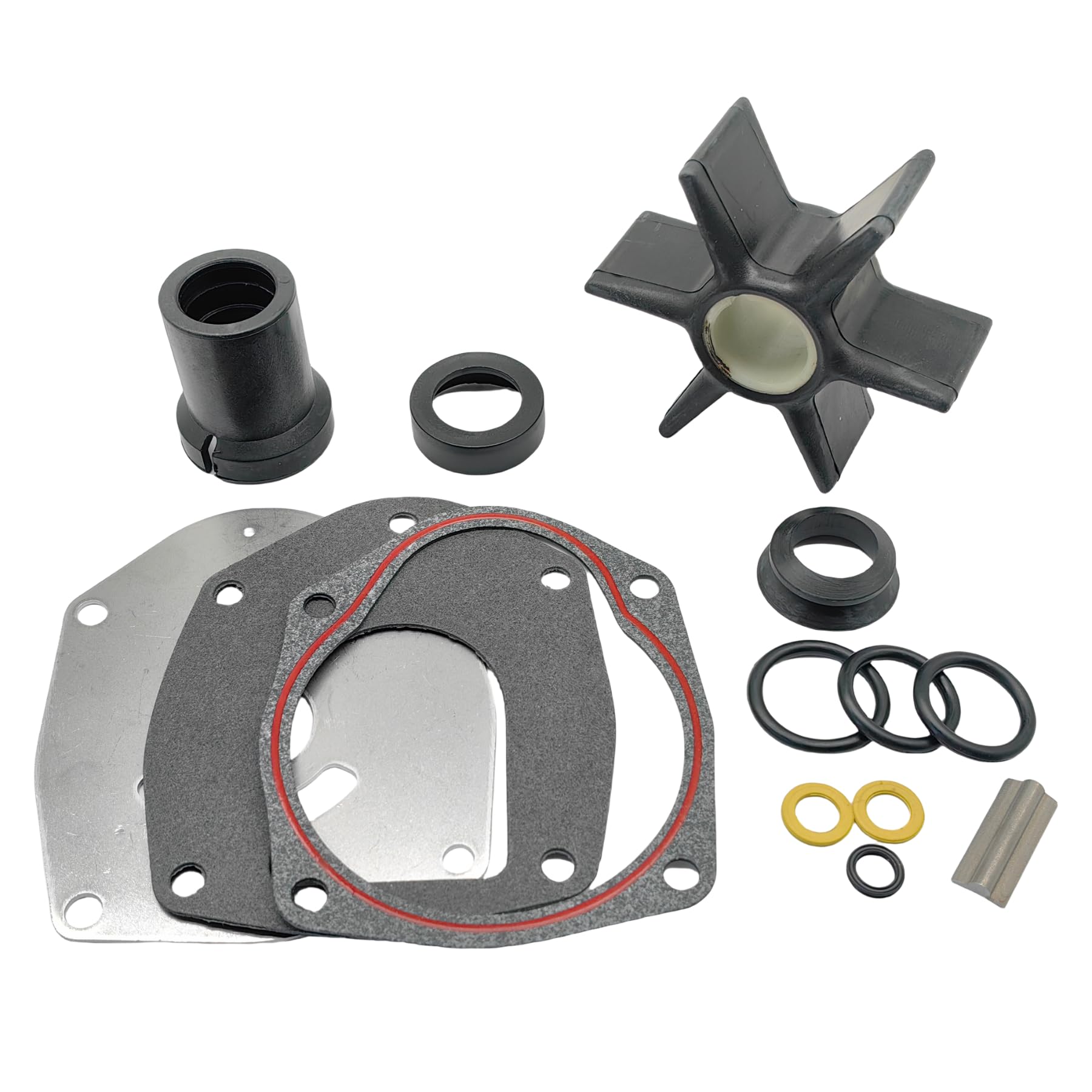 SeaSierra water pump kit front packaging showing included components and label benefits