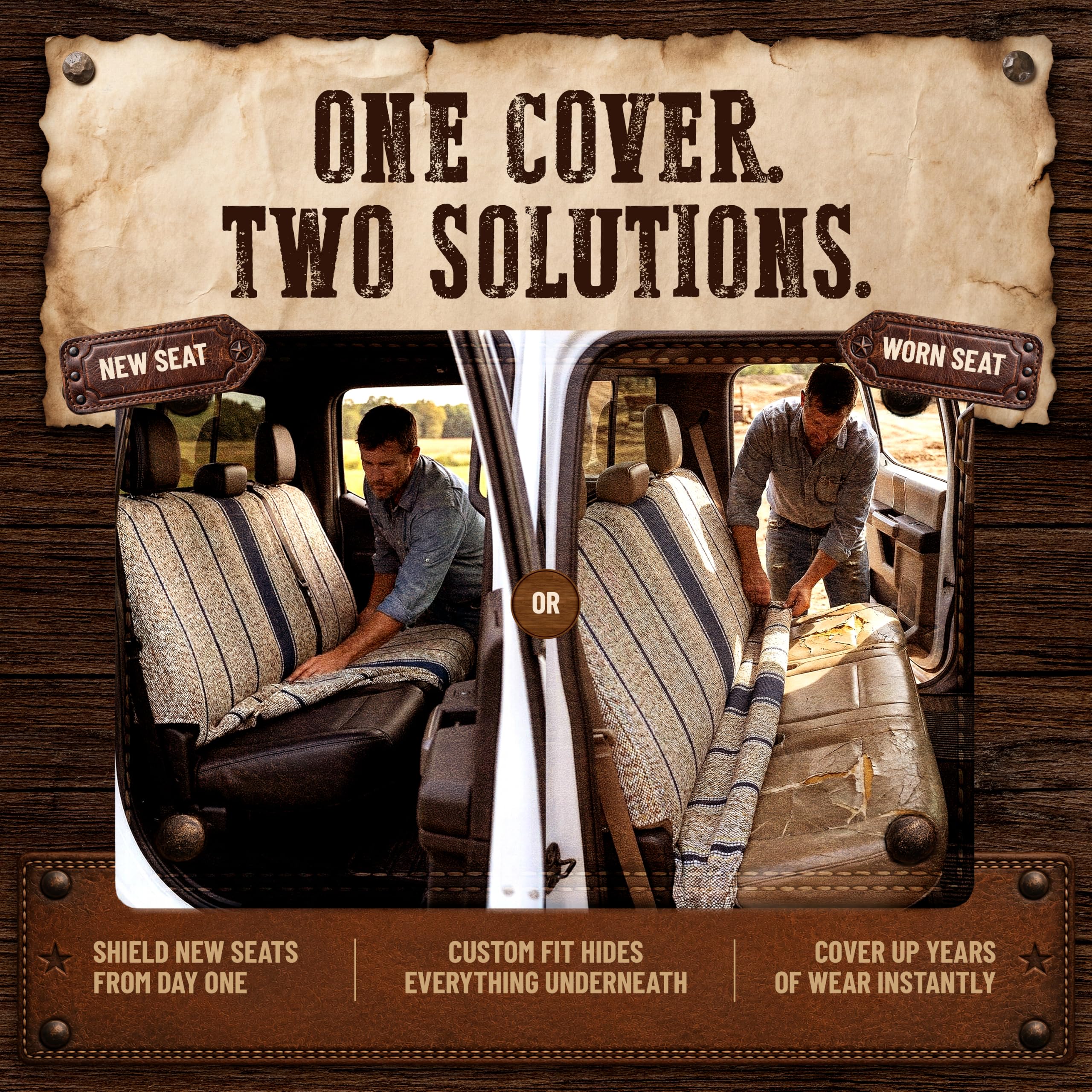 Seat Covers Unlimited installed in truck interior for everyday protection