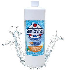 Seat Reviver front packaging showing 32oz bottle and label benefits