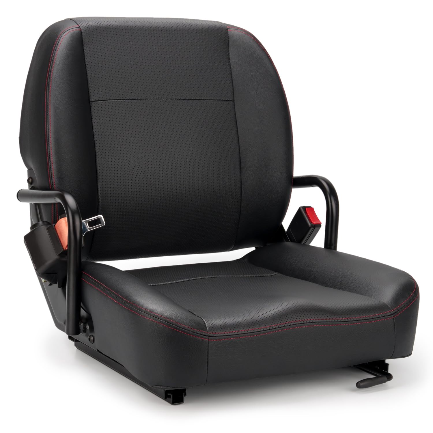 SEATIN front view showing seat contours and durable PVC cover for operator comfort