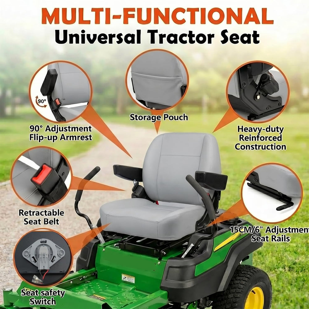 SEATIN safety belt and buckle detail providing operator restraint