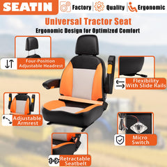 SEATIN side profile showing tall backrest providing lumbar support benefit