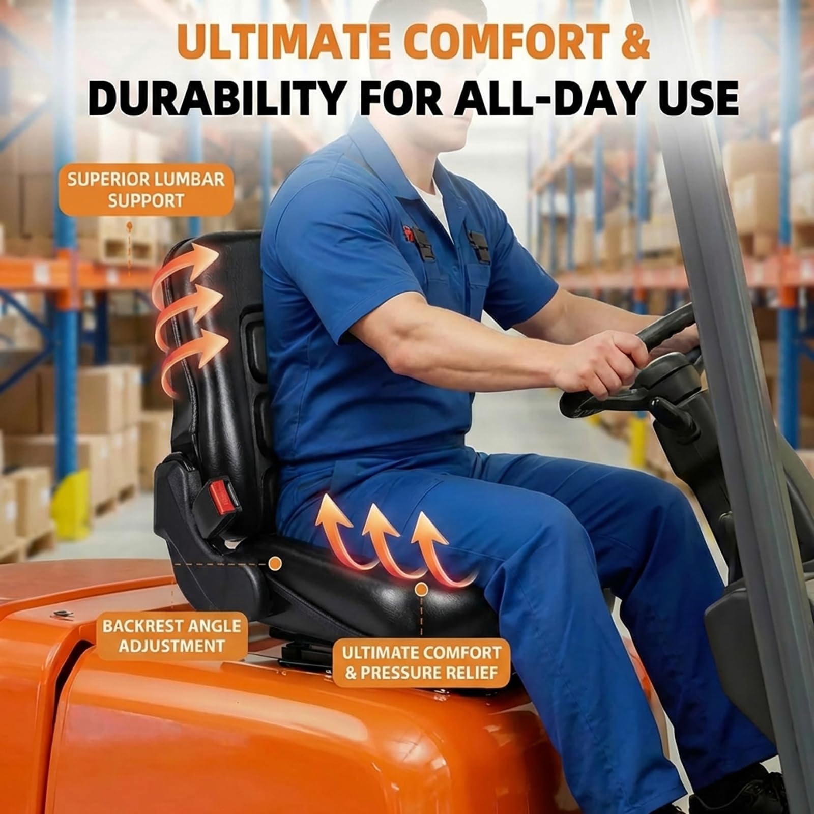 SEATIN side profile displaying backrest recline and ergonomic support