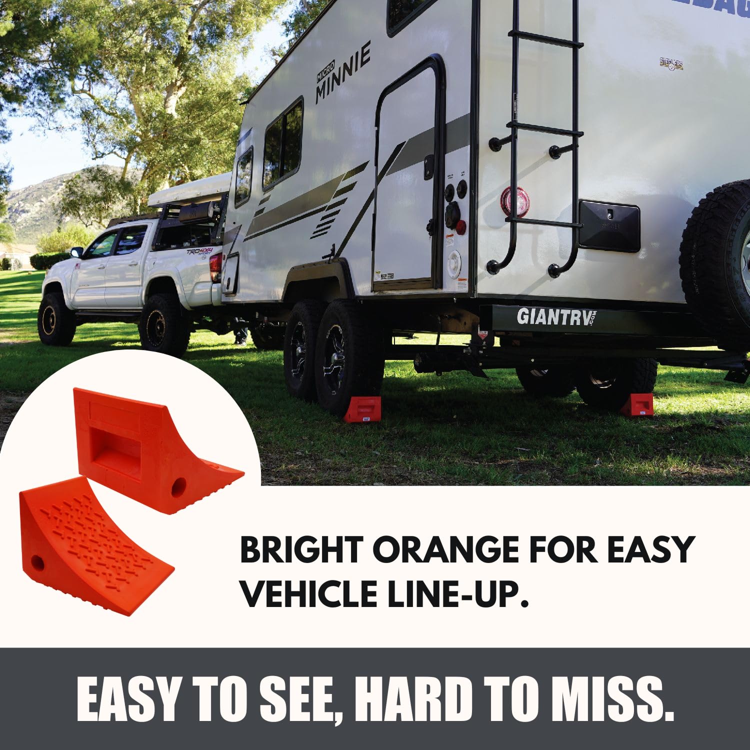 SECURITYMAN chocks staged at a campsite offering stable, confident parking
