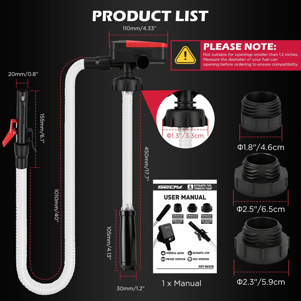 SEDY flexible 48-inch intake hose close-up improves reach into containers