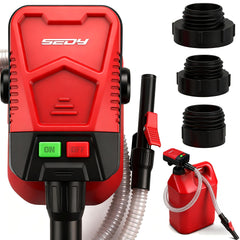 SEDY pump front view showing compact design and benefits of portability